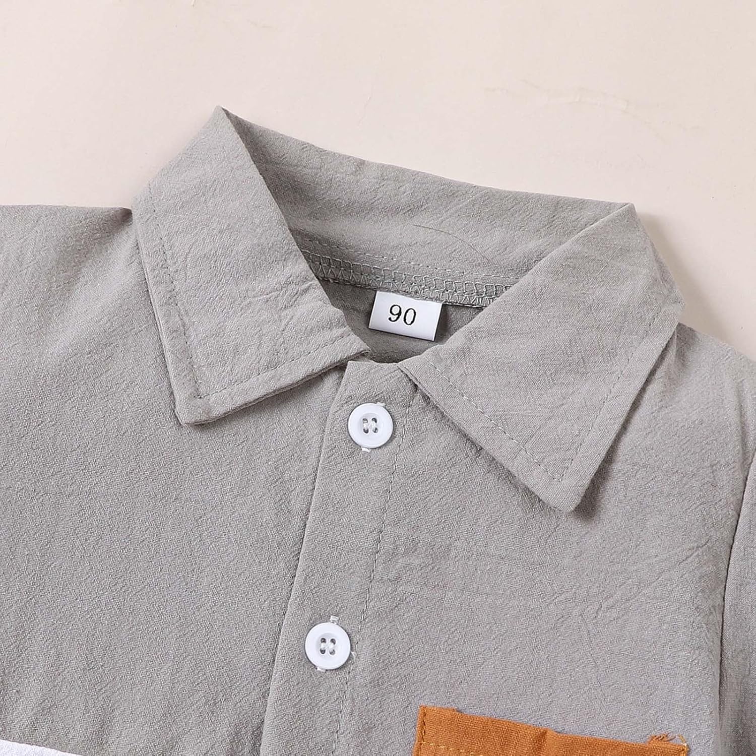 boys cotton-linen short sleeve shirt set 2 piece
