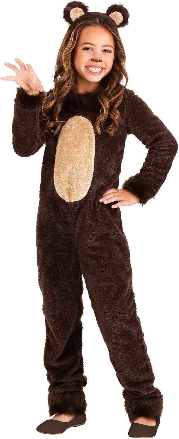 Girls Halloween Grizzly Bear Costume Size X-Small to X-Large