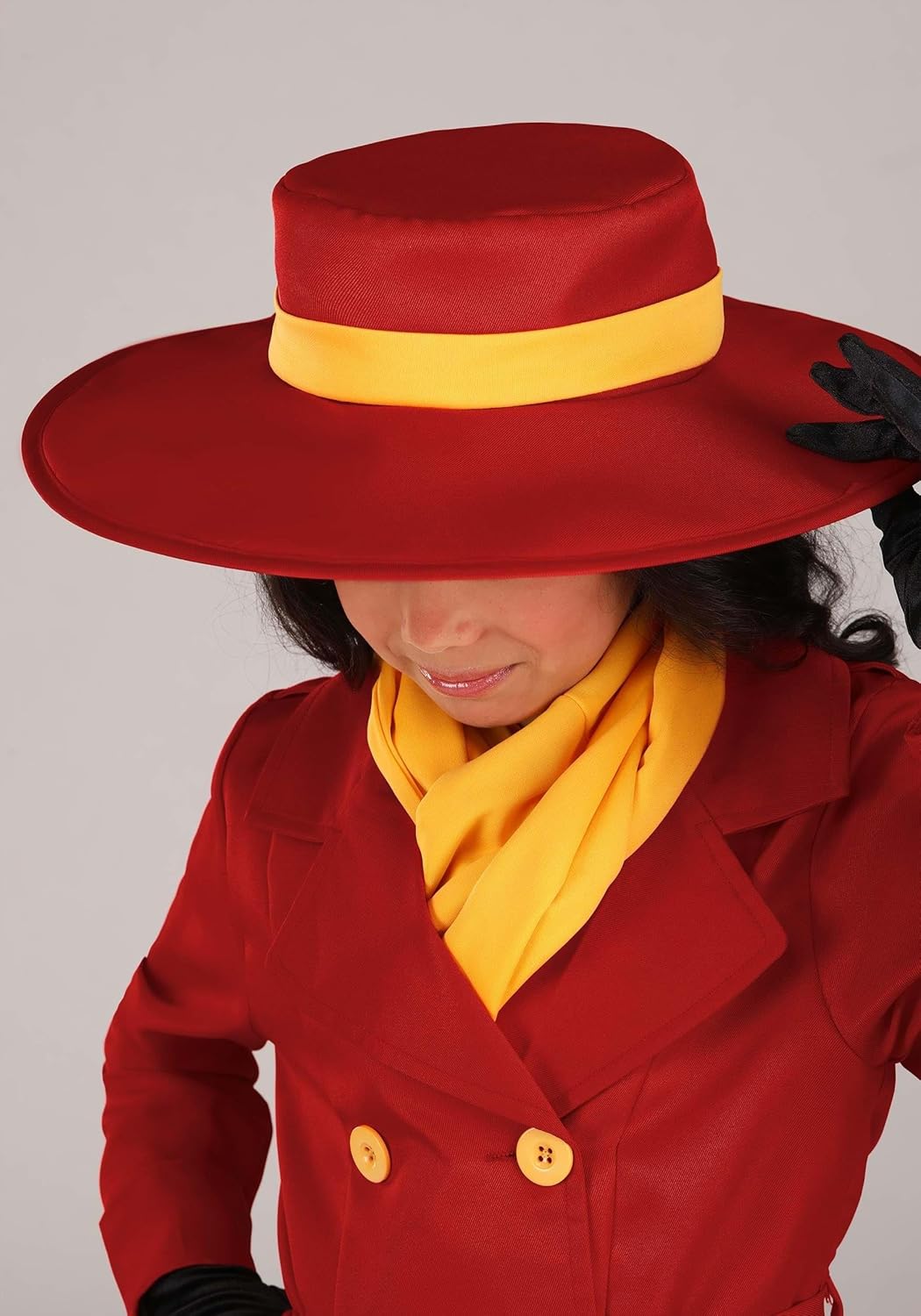 Carmen Sandiego Red Trench Coat Costume for Girls - Medium