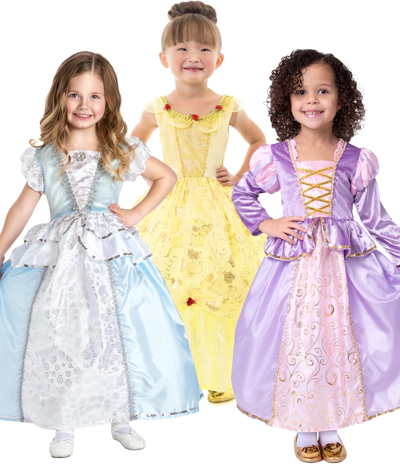 Little Adventures Princess Triple Play Costumes for Girls Machine Washable Set