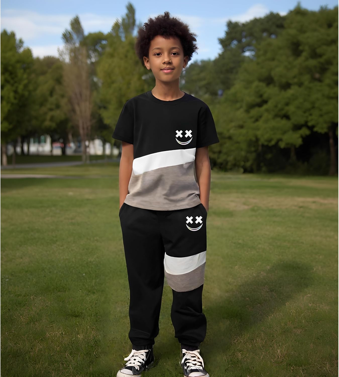 Vitalique Boys Summer Outfit T-Shirts Pants Set