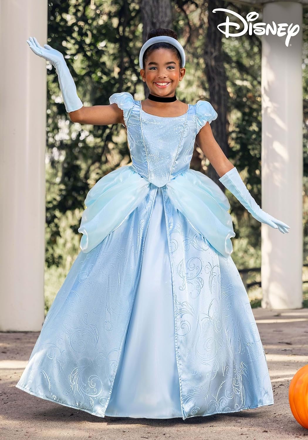 Girls Disney Premium Cinderella Costume Blue Dress Ball Gown Outfit