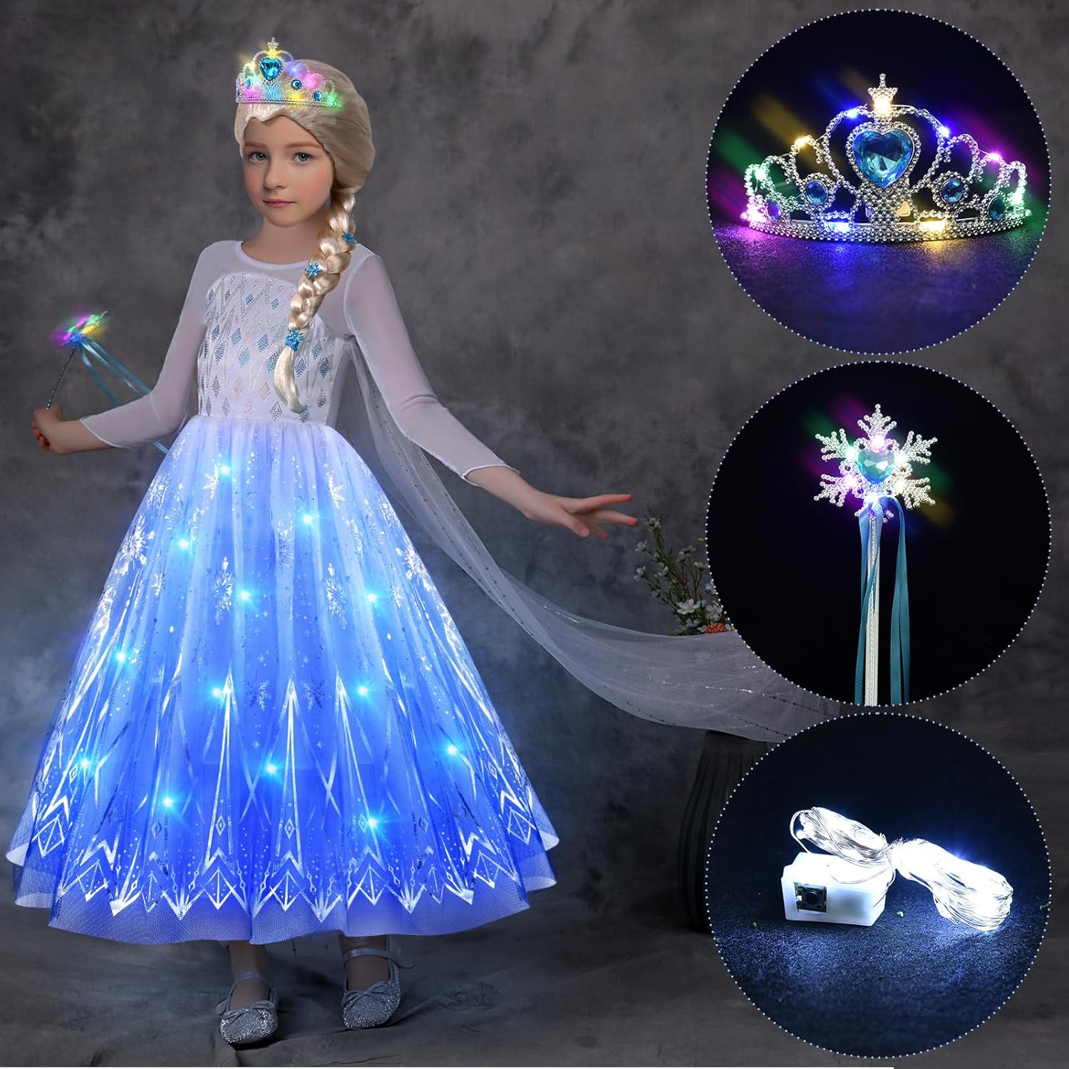 Latocos Light Up Princess Costume for Girls