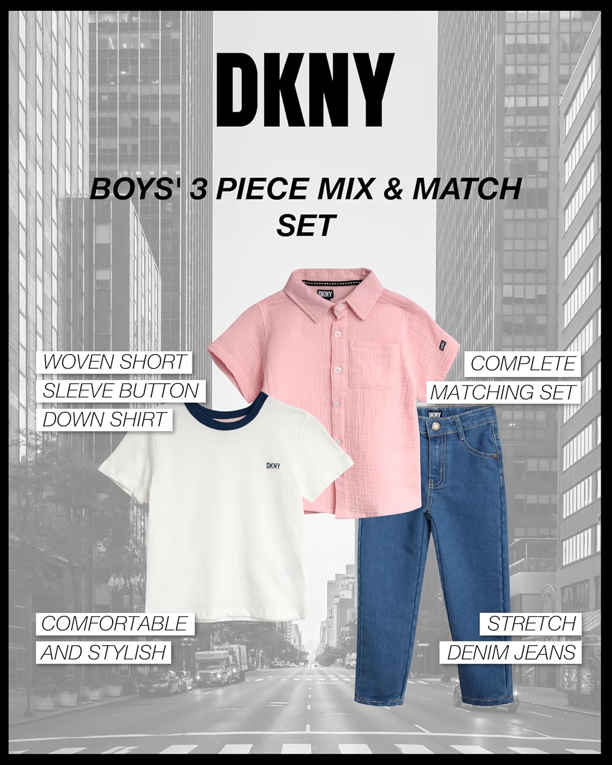 DKNY toddler boys pants set - 3 piece