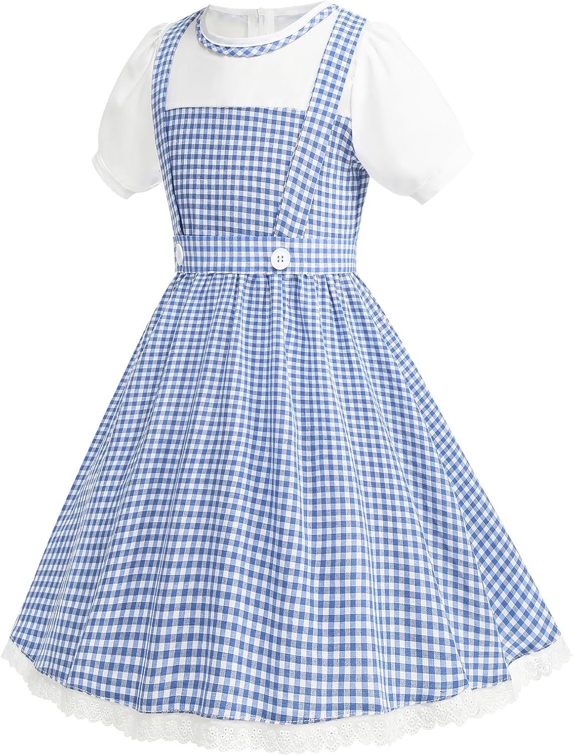 Girls Blue Plaid Halloween Costume with Accessories