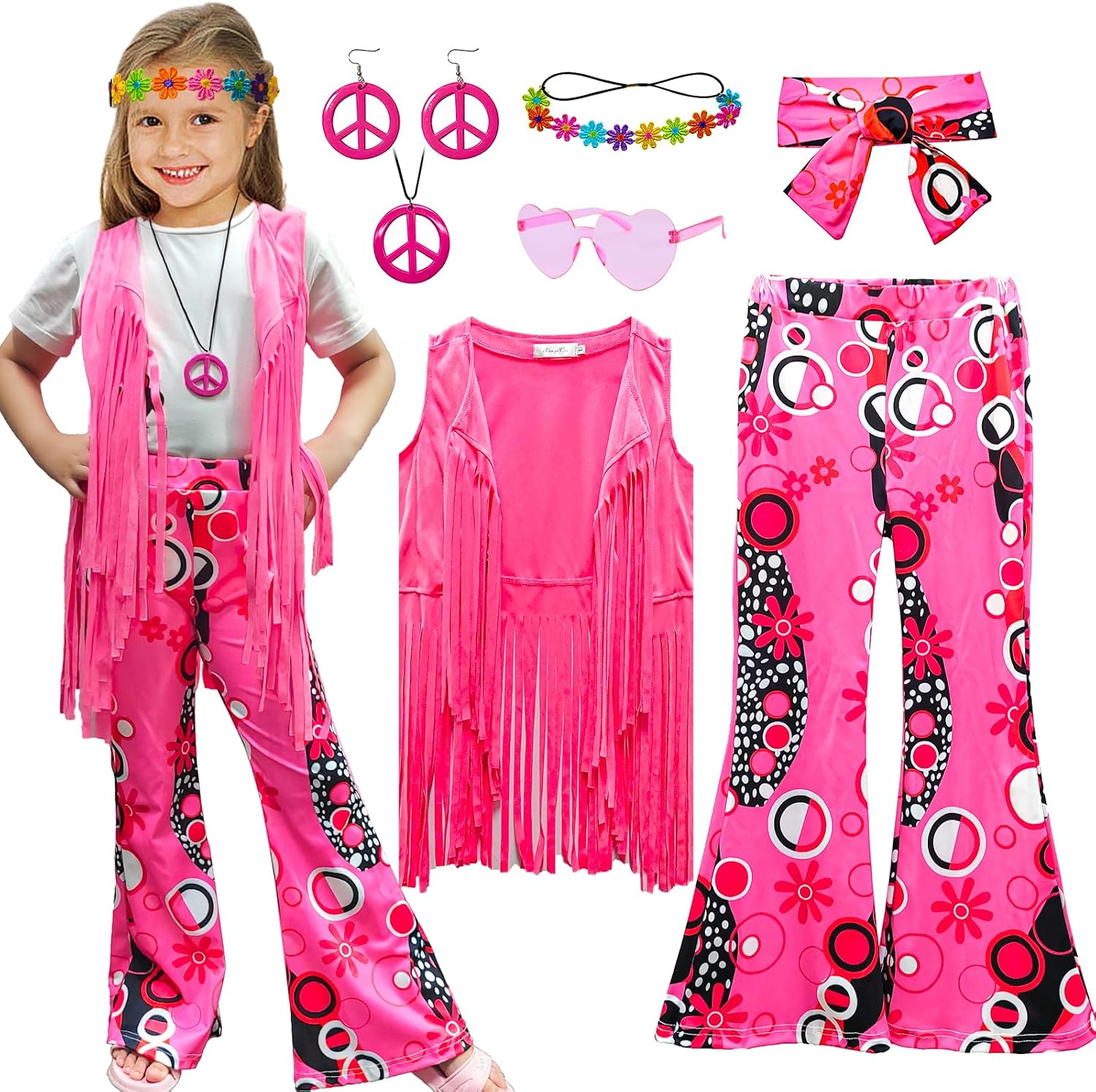60s70s Hippie Fringe Costume Set